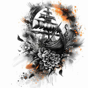 viking-ships tattoo design ideas real-life shading arctic explorer symbolising determination