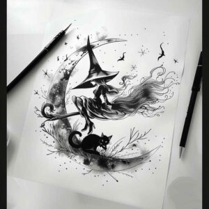 Dragon, waves, ink splashes in black and grey; tattoo design concept; project for cover-up; pattern.