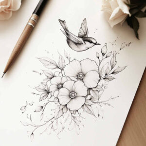 path-road tattoo design ideas Surrealism unreal forest trail stands for endurance