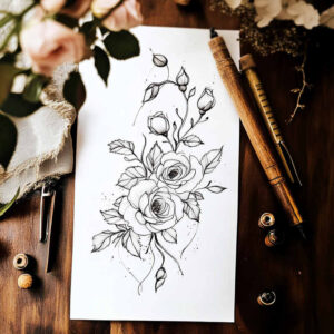 path-road tattoo design ideas Surrealism ghostly shapes path for elbow